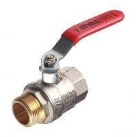 Кран шаровой Valtec Base 3/4"ВР/НР полнопроходной, рукоятка стальная красная