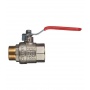 Кран шаровой Valtec Base 3/4"ВР/НР полнопроходной, рукоятка стальная красная