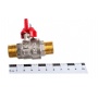 Кран шаровой Valtec Base 1/2"НР/НР полнопроходной, бабочка красная