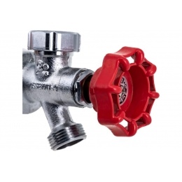 Незамерзающий уличный кран UNIPUMP WF-2104, 370 мм, толщина стены 250 мм, 1/2"НР х 3/4"НР