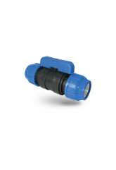 Кран шаровой 32мм х 32мм Poelsan компрессионный синий усиленный для ПНД труб