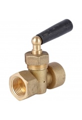 Кран трехходовый для манометра 1/2"ВР/ВР STOUT рукоятка черная