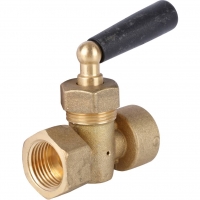 Кран трехходовый для манометра 1/2"ВР/ВР STOUT рукоятка черная