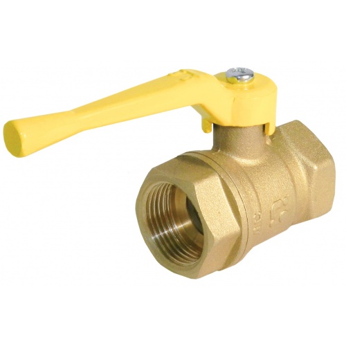 Кран газовый латунный 2" вр-вр полнопроходной, рукоятка стальная желтая купить в интернет магазине Санрай73
