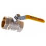 Кран газовый 1 1/2"ВР/ВР СТМ ГАЗ CGFFH полнопроходной, рукоятка стальная желтая