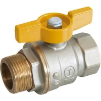 Кран газовый 3/4"НР/ВР Giacomini R734G полнопроходной, бабочка желтая