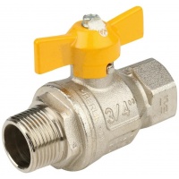 Кран газовый 3/4"НР/ВР Itap Berlin 073 полнопроходной, бабочка желтая