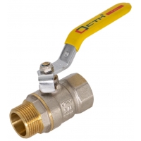 Кран газовый 1"ВР/НР СТМ ГАЗ CGFMH полнопроходной, рукоятка стальная желтая