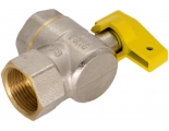 Кран газовый 1/2"ВР/ВР СТМ ГАЗ CGLFFB угловой полнопроходной, флажок желтый