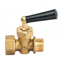 Кран трехходовый для манометра 1/2"НР/ВР Watts RM-MZ рукоятка черная