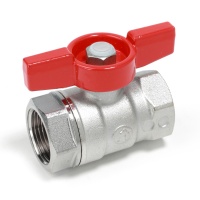 Кран шаровой 1/2"ВР/ВР Giacomini бабочка красная