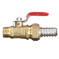 Кран шаровой 3/4"нр х 20 мм цанга Hydrosta, для гофрированных труб, рукоятка красная