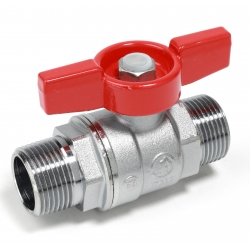 Кран шаровой 1/2"НР/НР Giacomini бабочка красная