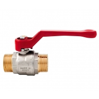 Кран шаровой 1 1/4"нр х 1 1/4"нр Itap 099 прямой, полнопроходной, ручка-рычаг красная