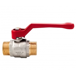 Кран шаровой 1 1/4"нр х 1 1/4"нр Itap 099 прямой, полнопроходной, ручка-рычаг красная