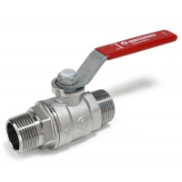 Кран шаровой 1"НР/НР Giacomini рычаг красный