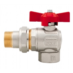 Кран шаровой со сгоном 3/4"вр х 3/4"нр Itap угловой, ручка-бабочка красная