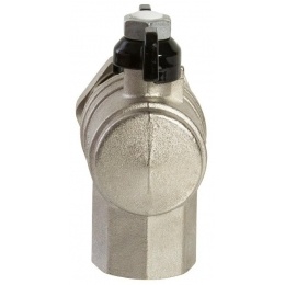 Кран шаровой со сгоном 1"вр х 1"нр Vertum угловой, ручка-бабочка черная