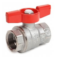 Кран шаровой 1/2"ВР/ВР Giacomini полнопроходной бабочка красная