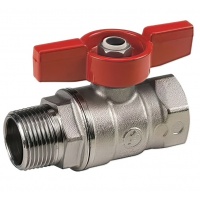 Кран шаровой 3/4"ВР/НР Giacomini полнопроходной бабочка красная