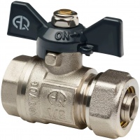 Кран шаровой Aqualink 1/2"вр х 20мм цанга, ручка бабочка, для металлопластика