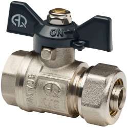 Кран шаровой Aqualink 1/2"вр х 20мм цанга, ручка бабочка, для металлопластика