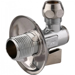 Кран шаровой угловой Itap 906 1/2"нр х 10мм цанга перекрывающий с фильтром