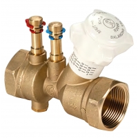 Клапан балансировочный Giacomini DN15, 2.7м3/ч, 1/2"вр, со штуцерами, со сливом