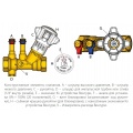 Клапан балансировочный Giacomini DN15, 2.7м3/ч, 1/2"вр, со штуцерами, со сливом