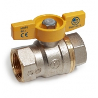 Кран газовый 3/4"ВР/ВР Giacomini R731G полнопроходной, бабочка желтая