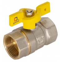 Кран газовый 3/4"ВР/ВР СТМ ГАЗ CGFFH полнопроходной, бабочка желтая