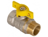 Кран газовый 3/4"ВР/НР СТМ ГАЗ CGFMB полнопроходной, бабочка желтая