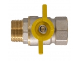 Кран газовый 3/4"ВР/НР СТМ ГАЗ CGFMB полнопроходной, бабочка желтая