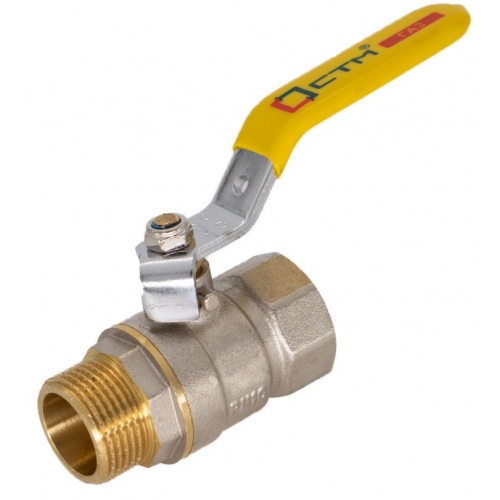 Кран газовый 1/2 "ВР/НР СТМ ГАЗ CGFMH полнопроходной, рукоятка стальная желтая купить в интернет магазине Санрай73