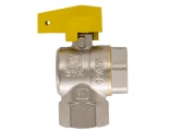 Кран газовый 1/2"ВР/ВР СТМ ГАЗ CGLFFB угловой полнопроходной, флажок желтый