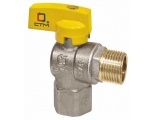 Кран газовый 1/2"ВР/НР СТМ ГАЗ CGLFMB угловой полнопроходной, флажок желтый