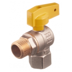 Кран газовый 1/2"ВР/НР СТМ ГАЗ CGLFMB угловой полнопроходной, флажок желтый