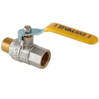 Кран газовый 3/4"НР/ВР Valtec VT.272.N полнопроходной, рукоятка стальная желтая