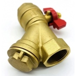 Кран-фильтр шаровой 3/4"ВР/ВР 500 мкм Vieir бабочка красная