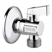 Кран шаровой угловой 1/2"НР х 3/4"НР Vieir ручка-флажок, хром