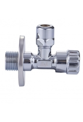 Кран шаровой угловой 1/2"НР х 3/8"НР х 10мм цанга Vieir ручка-вентиль, хром