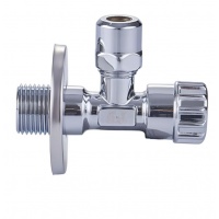 Кран шаровой угловой 1/2"НР х 3/8"НР х 10мм цанга Vieir ручка-вентиль, хром