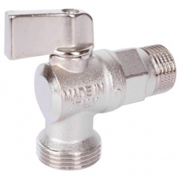 Кран шаровой угловой 1/2"НР х 3/4"НР Stout для бытовой техники