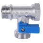 Кран шаровой трехпроходной 1/2"ВР х 3/4"НР х 1/2"НР STOUT для стиральных и посудомоечных машин