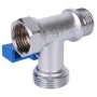Кран шаровой трехпроходной 1/2"ВР х 3/4"НР х 1/2"НР STOUT для стиральных и посудомоечных машин