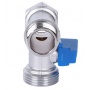 Кран шаровой трехпроходной 1/2"ВР х 3/4"НР х 1/2"НР STOUT для стиральных и посудомоечных машин