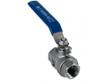 Кран шаровой 1/2ВР/ВР NewKey нержавеющая сталь, PN64, рычаг синий