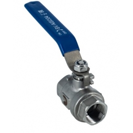 Кран шаровой 1/2ВР/ВР NewKey нержавеющая сталь, PN64, рычаг синий