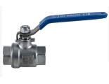 Кран шаровой 1/2ВР/ВР NewKey нержавеющая сталь, PN64, рычаг синий