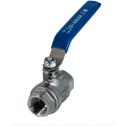 Кран шаровой 1/2ВР/ВР NewKey нержавеющая сталь, PN64, рычаг синий